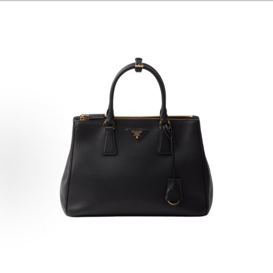 PRADA Galleria single-shoulder crossbody handbag, large size for women, black